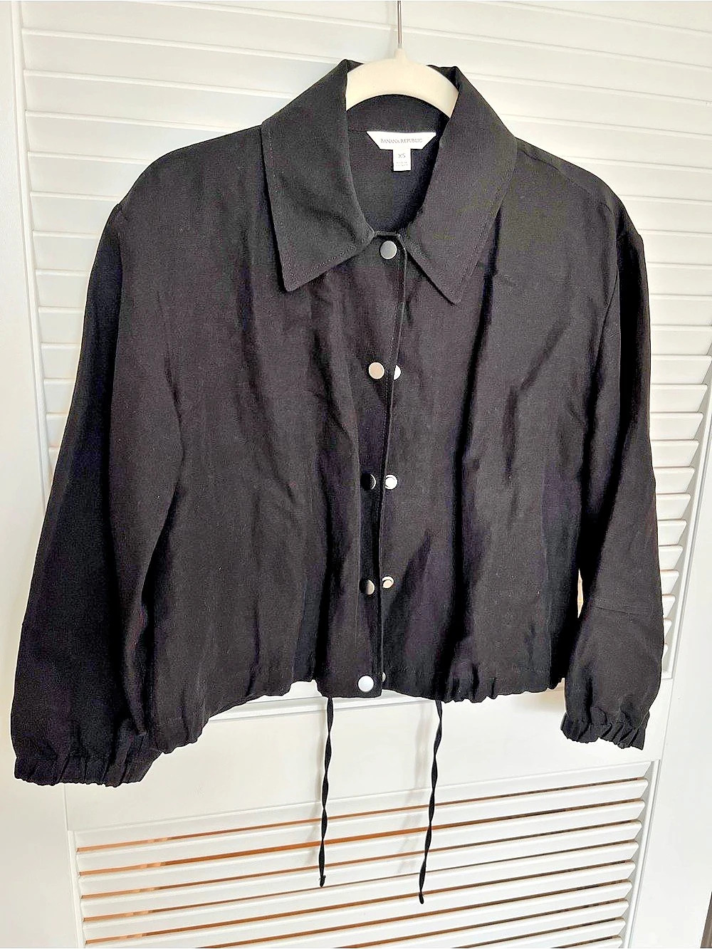 Banana Republic Cropped Utility Jacket in Black Size XS Like New